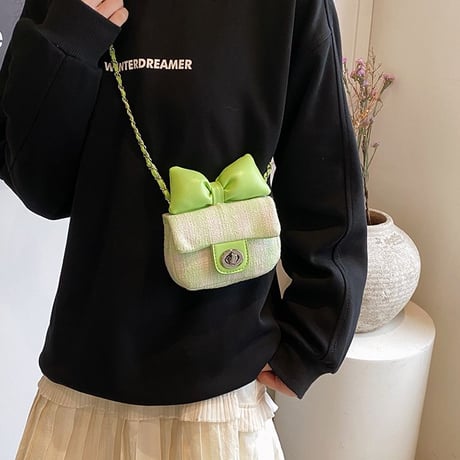 チェック柄 ショルダーバッグ リボン ミニバッグ ポーチ チェーン オールシーズン バッグ レトロ 大人可愛い ガーリー 韓国ファッション レディース DTC-774274068888