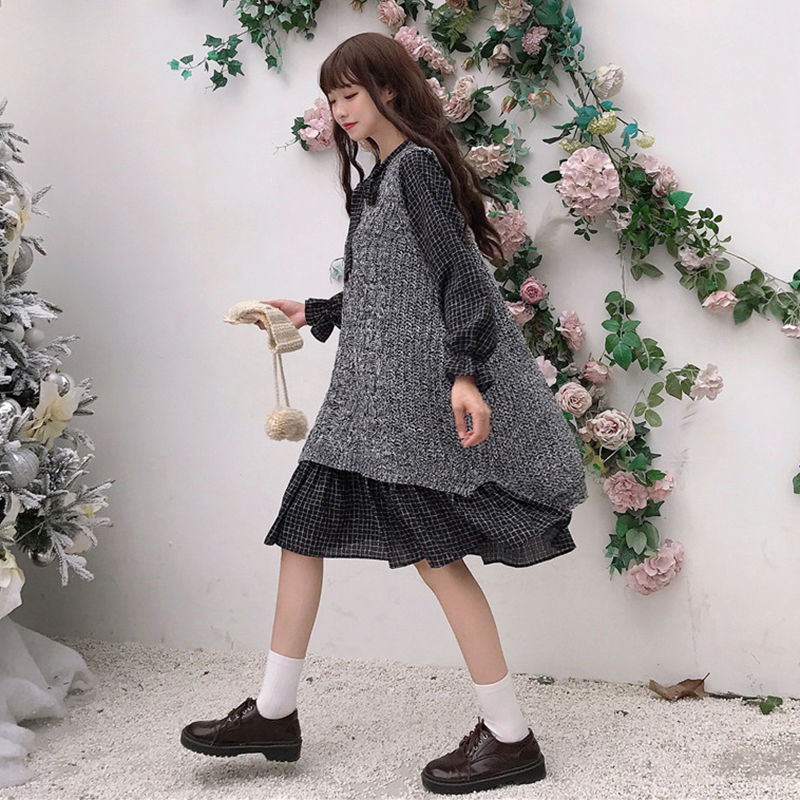 familiar チェック柄ワンピースとボアベストセット 80cm familiar チェック柄ワンピースとボアベストセット 80cm