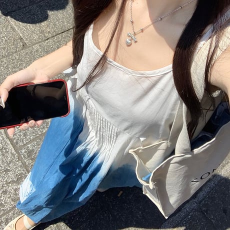 タイダイ柄グラデーション キャミワンピース ノースリーブ ワンピース ロングワンピース 体型カバー レトロ 韓国ファッション レディース レトロ 大人可愛い ガーリー DTC-778768885113