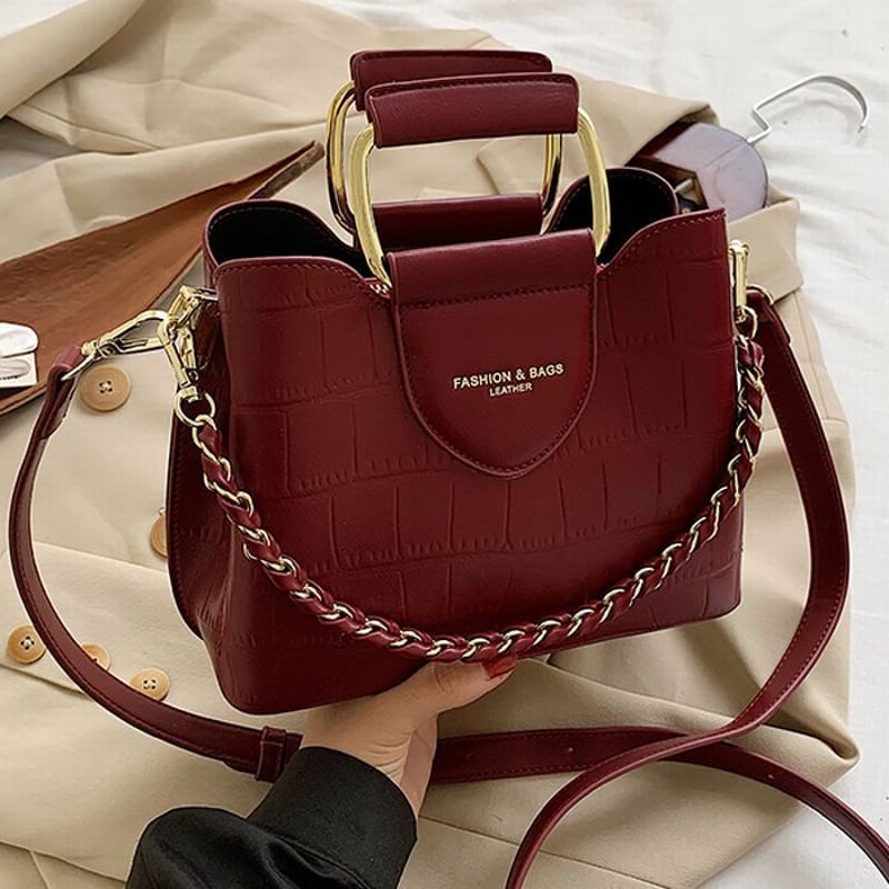 cs28 2way DOLCE&GABBANA ショルダーバッグ 赤茶色 - バッグ 