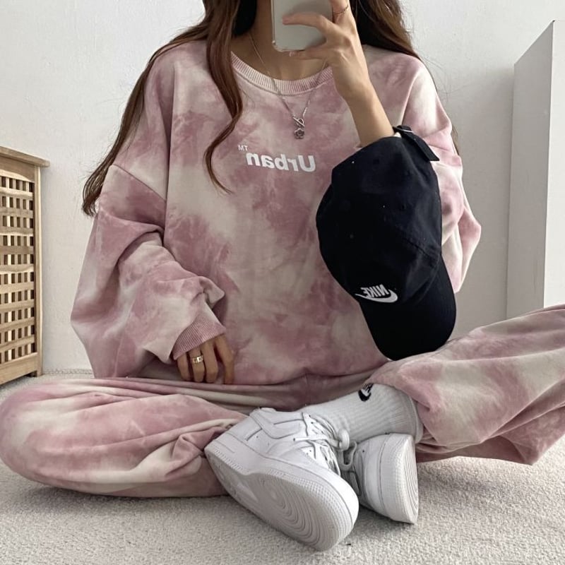 セットアップ 上下セット タイダイ柄 スウェット オーバーサイズ プル