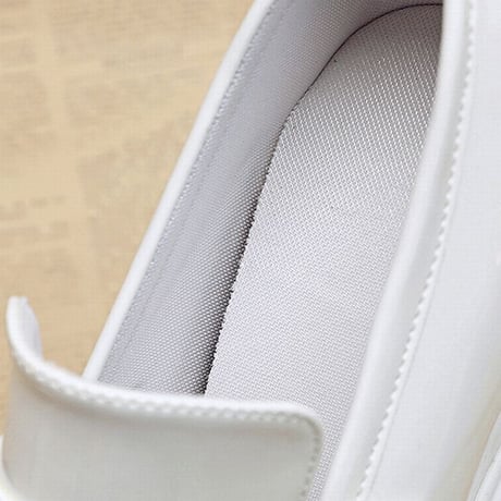 厚底 ローファー 22.0～24.5cm チェーンデザイン インヒール パテントレザー 歩きやすい ホワイト ブラック 靴 厚底シューズ ガーリー DTC-653680025155