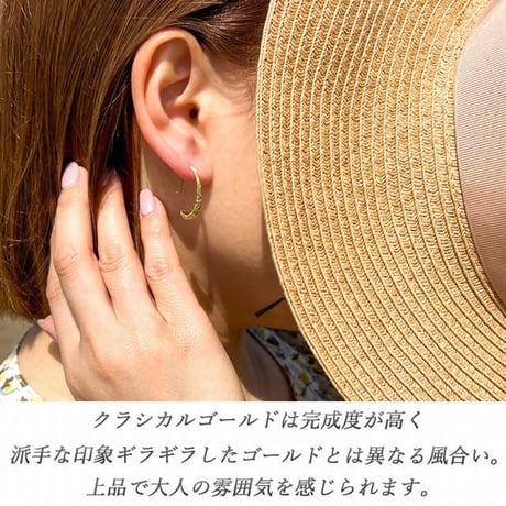 ハワイアンジュエリー フック ピアス 片耳用 金属アレルギー対応 プルメリア スクロール 花 波 メンズ レディース サージカルステンレス アクセサリー インスタ ges8324