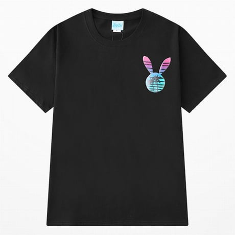 ユニセックス 半袖 Tシャツ メンズ レディース うさぎモチーフ 英字 ヤシの木 車 プリント オーバーサイズ 大きいサイズ ルーズ ストリート TBN-601743728424