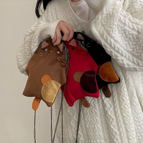 ショルダーバッグ ミニバッグ がま口 猫 ネコ 斜め掛け 肩掛け シンプル ユニーク かわいい レトロ ガーリー DTC-586650712312