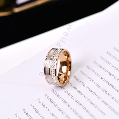 リング レディース 金属アレルギー対応 イエローゴールド ローズゴールド チタンスチール ステンレス CZ 指輪 キラキラ アクセサリー DTC-597070310491