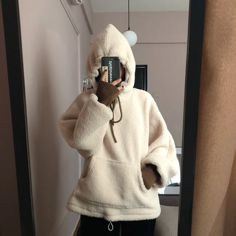 ボアパーカー 防寒 タートルネック もこもこ フェイクラムウール 韓国ファッション レディース ボアブルゾン ボア 長袖 ゆったり 大人可愛い ガーリー DTC-606766744620