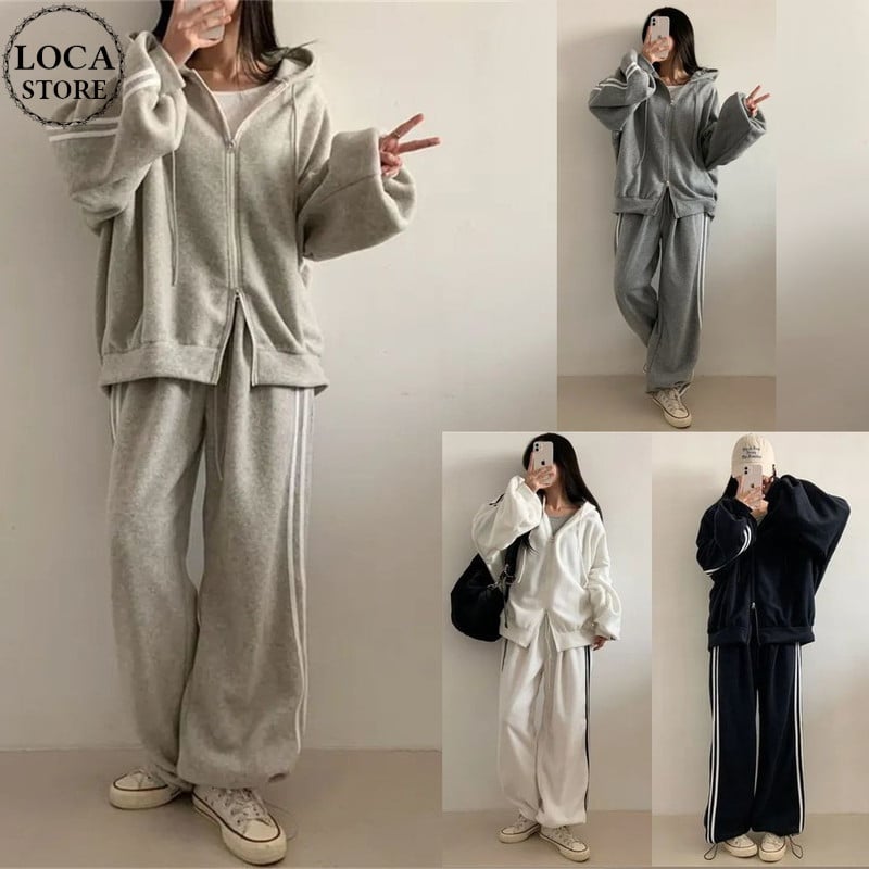 セットアップ 上下セット スウェット サイドライン ダブルジップ