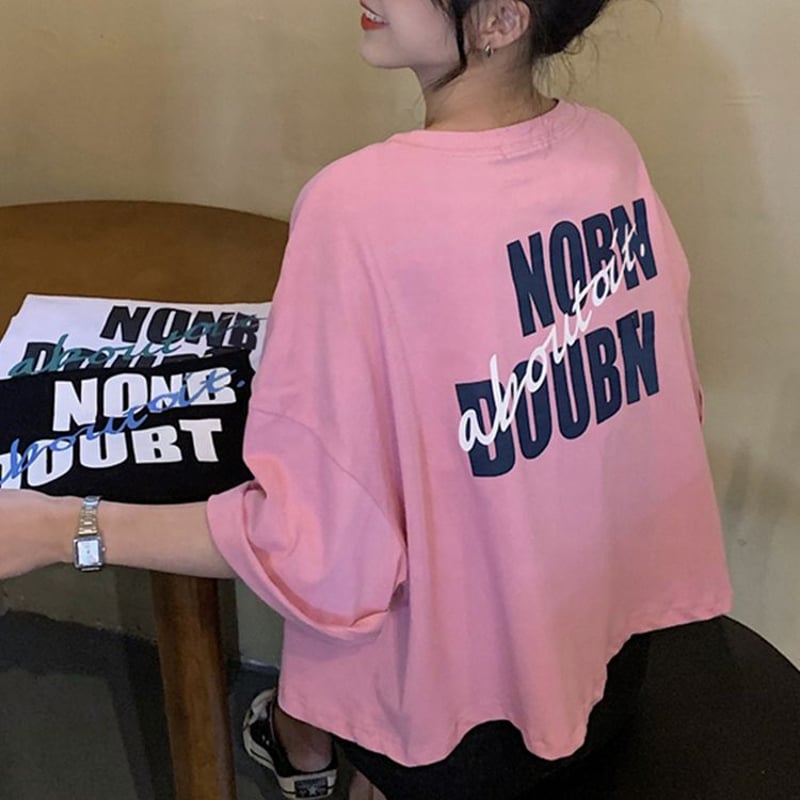 クロップド丈 Tシャツ 半袖 ラウンドネック へそ出し 韓国ファッション