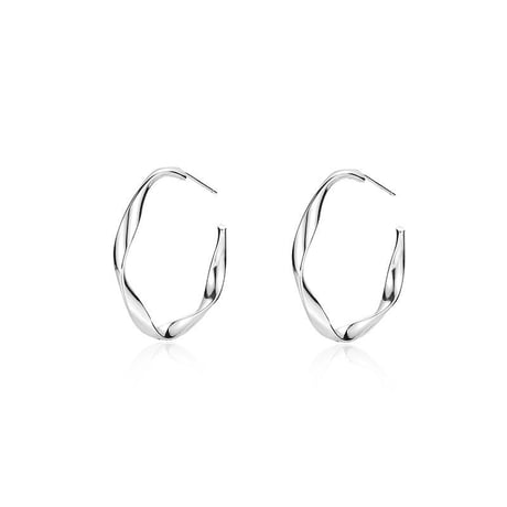 捻じれを利かした独創的なフープピアス イヤークリップ シルバー925 合金 アクセサリー DTC-577807788277