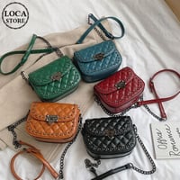 スクエアバッグ ミニバッグ スタッズ チェーン 韓国ファッション バッグ ショルダーバッグ クラッチバッグ 斜め掛け サドル (DTC-605848503063)