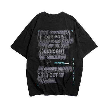 ユニセックス Tシャツ 半袖 ファントムレタープリント ラウンドネック オーバーサイズ トップス 大きめ カジュアル ストリートファッション DTC-640595956534