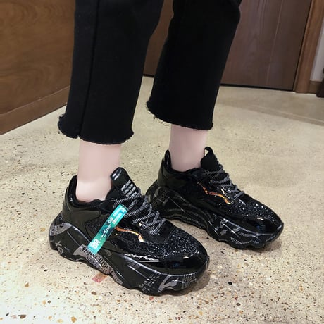 ダッドスニーカー 厚底 レースアップ 6cm 韓国ファッション レディース スニーカー ダッドシューズ 厚底スニーカー ボリュームスニーカー スポーツ 歩きやすい 610470421966
