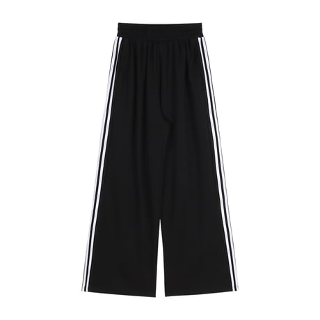 セットアップ サイドライン Tシャツ ワイドパンツ 半袖 ロゴ トップス スポーツミックス 上下セット レトロ 韓国ファッション レディース 大人可愛い ガーリー DTC-786931285601