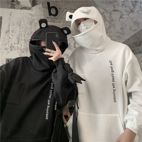 ユニセックス プルオーバー パーカー メンズ レディース カエル フードジップ オーバーサイズ ルーズ 大きいサイズ ストリート ファッション TBN-629153042156