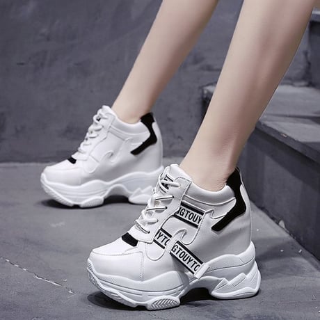 厚底 スニーカー インヒール 22.0～24.5cm スポーツ 韓国ファッション レディース シューズ 厚底スニーカー ダッドシューズ カジュアル DTC-587972225022