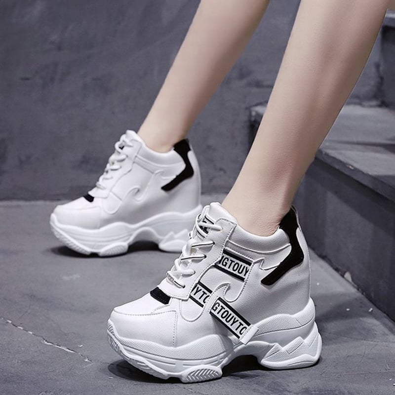 厚底 スニーカー インヒール 22.0～24.5cm スポーツ 韓国