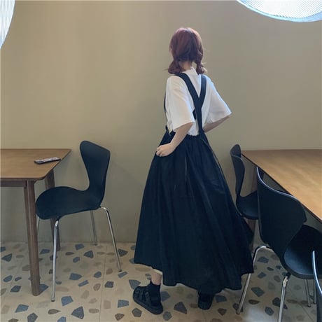 ジャンパースカート ストラップスカート 韓国ファッション レディース スカート カジュアル シンプル サスペンダー ガーリー DTC-616576322037
