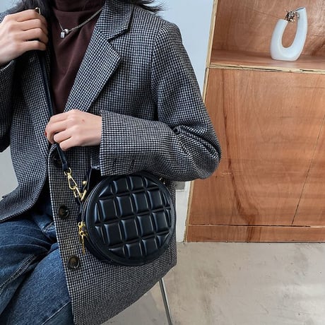 サークルバッグ ショルダーバッグ ハンドバッグ 丸型 ミニバッグ サブバッグ 肩掛け 斜め掛け かわいい シンプル レトロ DTC-638271097114
