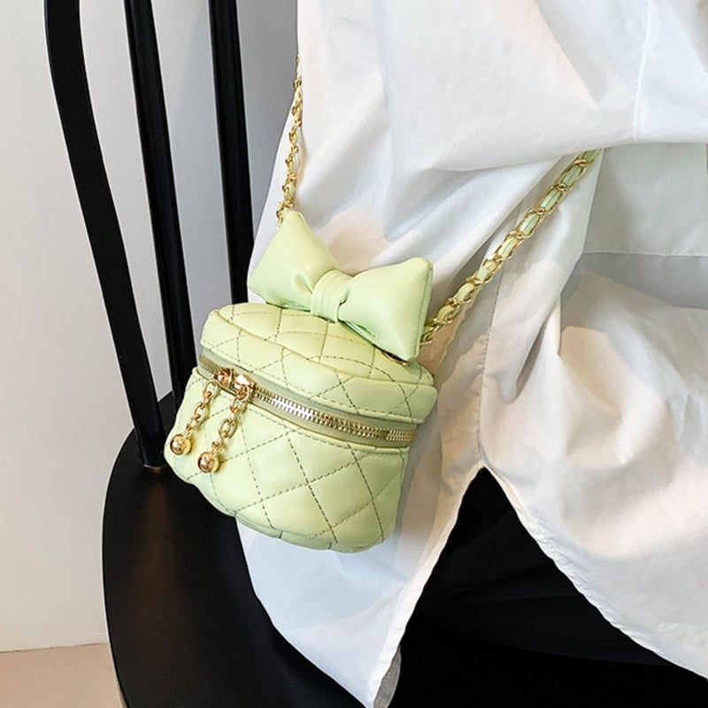 ショルダーバッグ リボン キルティング ミニバッグ ポーチ チェーン