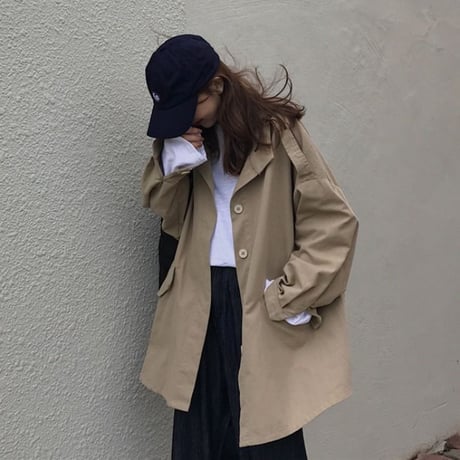 レディース ジャケット トレンチコート ミドル丈 トレンチ ミドル コート 春 秋 冬 アウター ゆったり 薄手 韓国 韓国ファッション (DTC-602275859505)