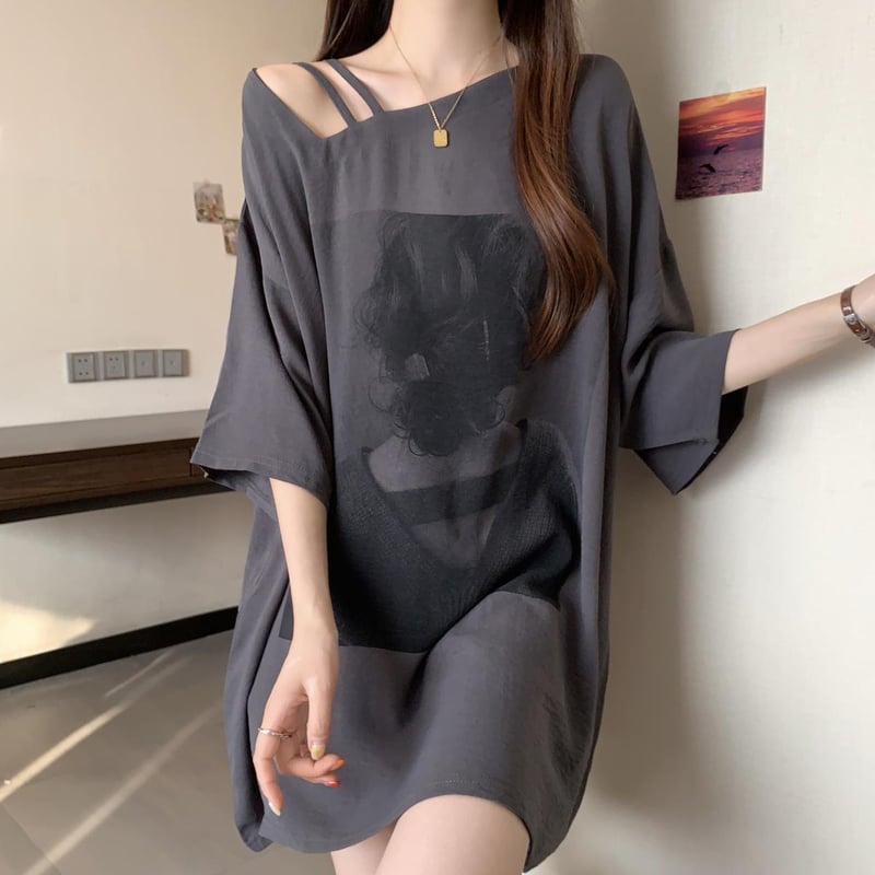 courrege アシンメトリーTシャツ　ワンショルダー tシャツ アシンメトリーワンショルダートップス レディース : ZOZOTOWN