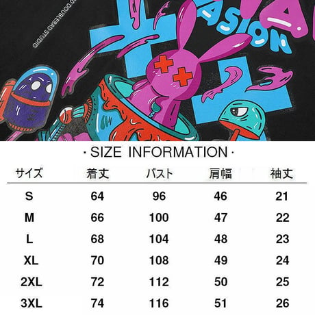 ユニセックス Tシャツ 半袖Tシャツ 半袖 ラビット プリント クルーネック オーバーサイズ 大きめ 韓国ファッション メンズ レディース カジュアル ストリート系 DTC-619532029329