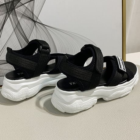 スポーツサンダル 厚底 スポサン 6.0cm 韓国ファッション レディース サンダル ベルト マジックテープ フラットサンダル 厚底サンダル フラット かわいい 歩きやすい 618070603594