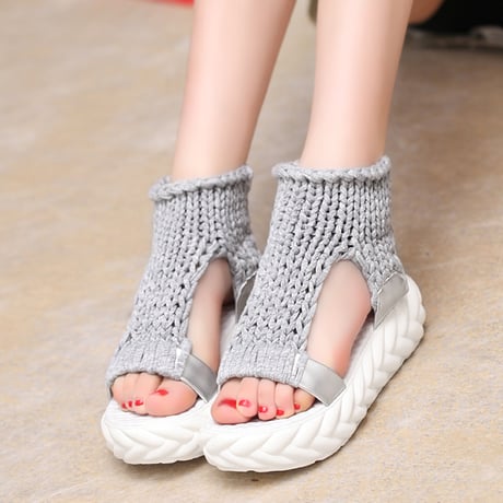 スポーツサンダル 22.5～25.0cm 厚底 ソックス ダットソール スポサン 韓国ファッション レディース ニットサンダル サンダル 厚底サンダル 歩きやすい 549429172556