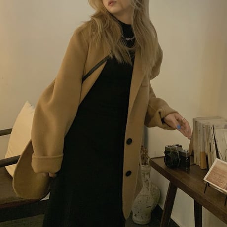 チェスターコート ウールコート フェイクウール シングルブレスト アウター コート 暖かい 長袖 ルーズ レトロ 韓国ファッション レディース 大人可愛い ガーリー DTC-656403964485