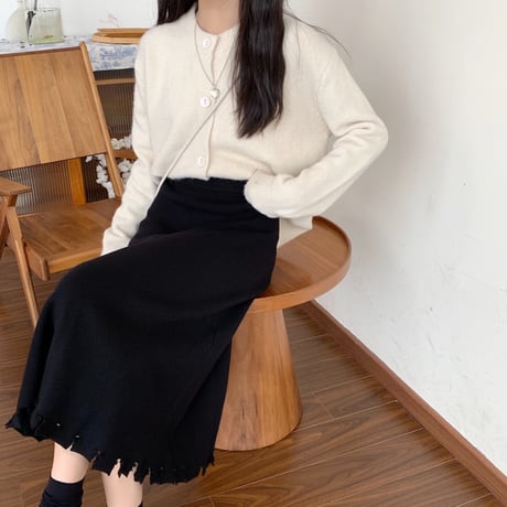 ニットスカート ミドル丈 Aライン ハイウエスト 韓国ファッション レディース スカート ニット 大人可愛い ガーリー DTC-631863287111