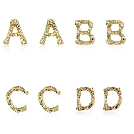 ピアス アルファベット A～Z イニシャル ゴールド 韓国アクセサリー キラキラ 合金 シルバー925 アクセサリー DTC-613509861164