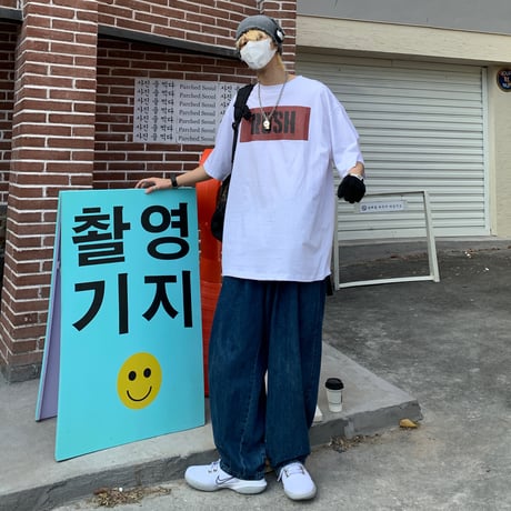 ユニセックス tシャツ レタープリント コットン オーバーサイズ 韓国ファッション メンズ レディース トップス ゆったり カジュアル ストリートファッション DTC-638898835596
