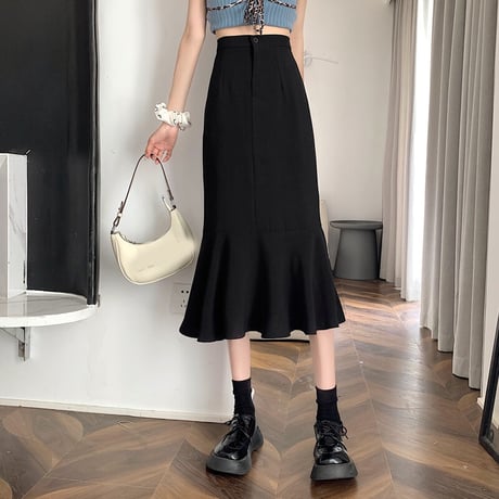 マーメイドスカート フィッシュテールスカート ロングスカート ハイウエスト フレアスカート レトロ 韓国ファッション レディース 大人可愛い ガーリー DTC-650426492222