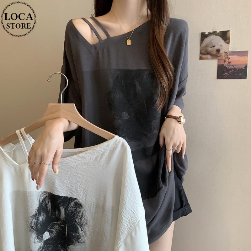 ワンショルダー Tシャツ オーバーサイズ トップス 半袖 肌見せ ワンショルダー Tシャツ オーバーサイズ トップス 半袖 肌見せ