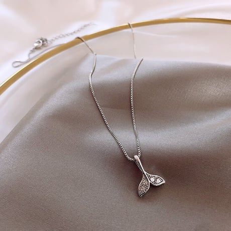 ネックレス フィッシュテール チェーン付き CZ シンプル ペンダント クラビクルチェーン 合金 アクセサリー ジュエリー DTC-596403997883_617677161626