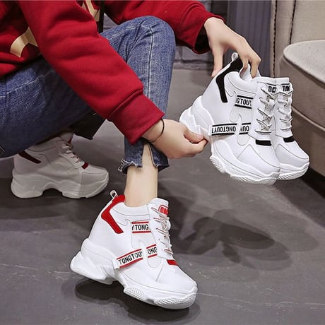 厚底 スニーカー インヒール 22.0～24.5cm スポーツ 韓国ファッション レディース シューズ 厚底スニーカー ダッドシューズ カジュアル DTC-587972225022