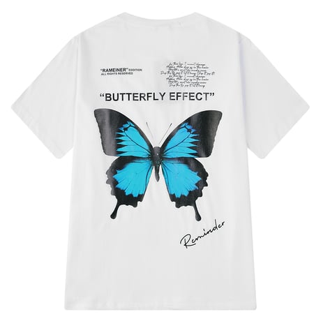 【2カラー】 ユニセックス Tシャツ 半袖 バタフライ 蝶 オーバーサイズ 大きめ カジュアル 韓国ファッション メンズ レディース 韓国ストリートファッション DTC-616202082800