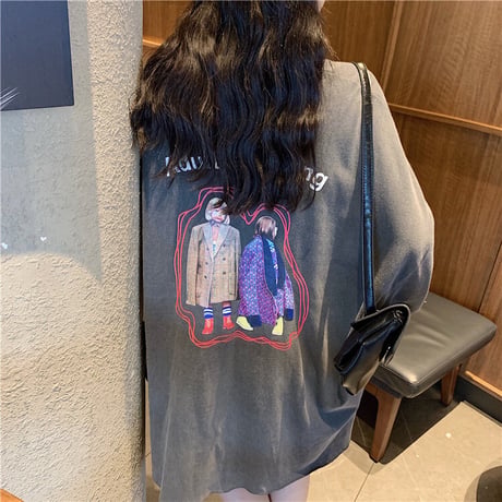 長袖 ロング Tシャツ オーバーサイズ 韓国ファッション レディース ロングTシャツ ロンt ルーズ トップス ゆったり カットソー 大人可愛い ガーリー DTC-625359276693