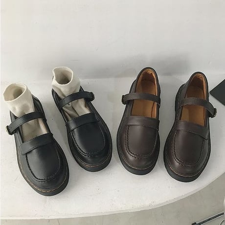 ローファー 22.5～24.5cm 取り外し可能 リボン ベルト ストラップ 靴 フラットシューズ ローヒール 歩きやすい 韓国ファッション レディース かわいい DTC-625604002955