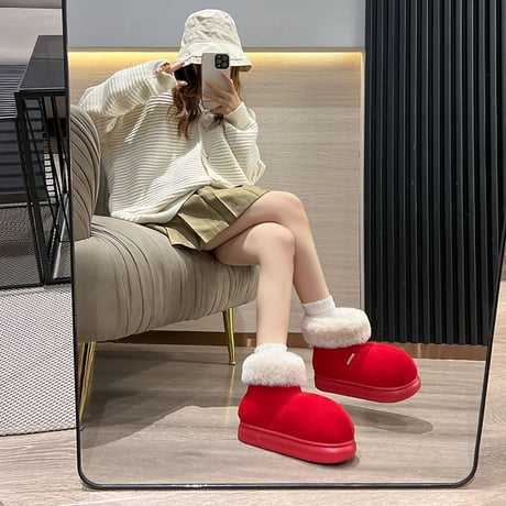 ムートンブーツ ショートブーツ 23.0～25.5cm ショート丈 ブーツ もこもこ ファーブーツ カジュアル かわいい 歩きやすい 韓国ファッション レディース DTC-738247243850