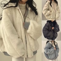 2WAY リバーシブル ブルゾン ジャケットボア フード付き ジップアップ アウター ゆったり ルーズ レトロ 大人可愛い ガーリー カジュアル DTCA-823823239959