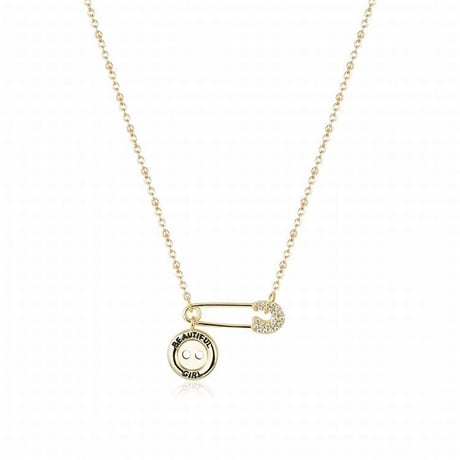 スターリングシルバー ネックレス レディース セーフティーピン 安全ピン シルバー925 チェーン付 シンプル アクセサリー (DTC-586920995424)