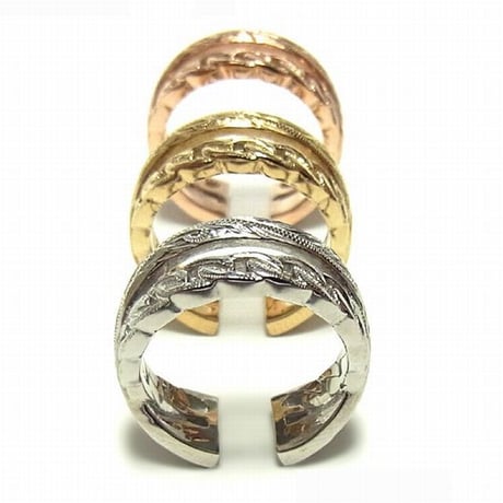 【HAWAIIANJEWELRY / ハワイアンジュエリー】 リング 指輪 ペアリング リバーシブル 2WAY チェーン ステンレス ノンアレルギー K14コーティング ハワジュ (grs8654)
