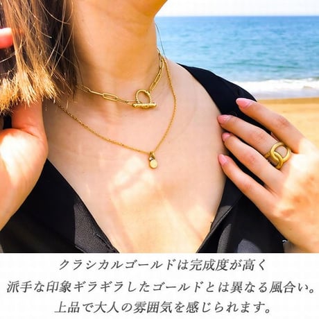 ハワイアンジュエリー ネックレス 金属アレルギー対応 マンテル ホピ スクエアチェーン 35cm スクロール サージカルステンレス インスタ Mantel-gnsc-j4