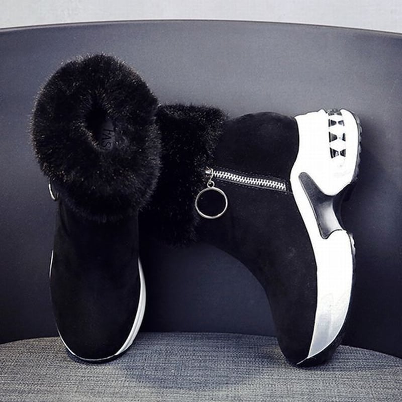 ファーブーツ ファースニーカー 22.5～24.5cm 厚底 韓国ファッション