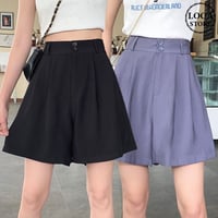 ワイドパンツ ショートパンツ 薄手 韓国ファッション レディース ショート丈 ハイウエスト ガーリー DTC-618569677358
