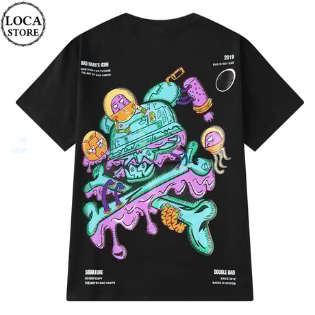 ユニセックス Tシャツ 半袖 バックプリント オーバーサイズ ゆったり 大きめ カジュアル 韓国ファッション メンズ レディース 韓国ストリートファッション DTC-614252115582