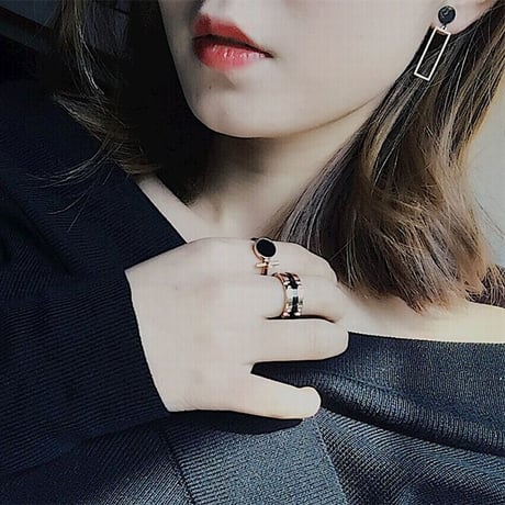 リング 指輪 金属アレルギー対応 韓国アクセサリー レディース メンズ ローズゴールド チタン DTC-559650724891
