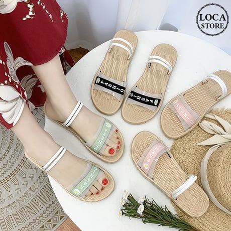 2WAY ストラップ サンダル フラットサンダル 韓国ファッション レディース ぺたんこサンダル 痛くない かわいい 靴 歩きやすい 616855832552